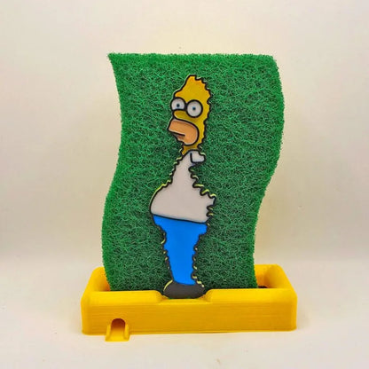 Homer backs Into the Bushes sponge holder – The Ultimate Kitchen Meme Upgrade! 🚀🧽
