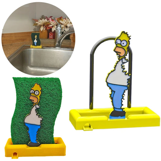 Homer backs Into the Bushes sponge holder – The Ultimate Kitchen Meme Upgrade! 🚀🧽