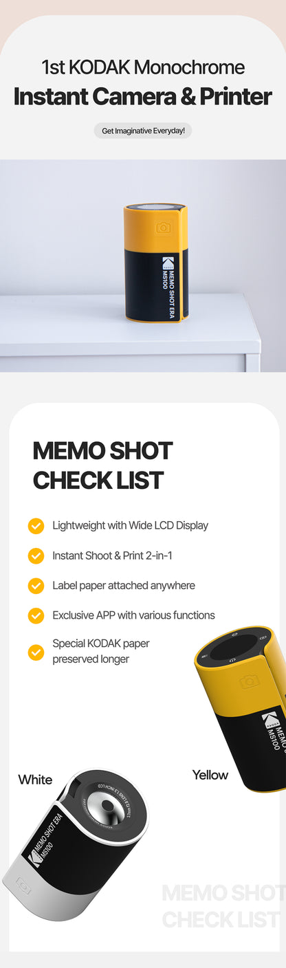 KODAK MemoShot Era Camera Polaroid Label Printer
